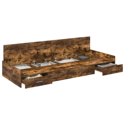 Struttura del letto Rovere fumÃ© 90 x 190 cm Legno multistrato