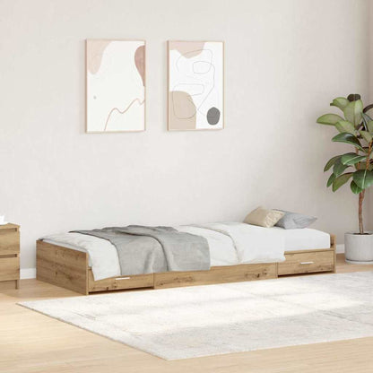 Struttura del letto con testiera Rovere artigianale 90 x 190 cm