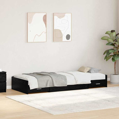 Struttura del letto Rovere Nero 75 x 190 cm Legno multistrato