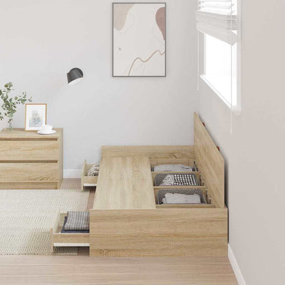 Struttura del letto Rovere Sonoma 75 x 190 cm Legno multistrato