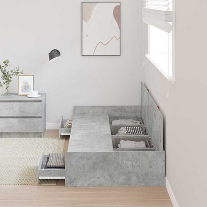 Struttura del letto con testiera Grigio cemento 75 x 190 cm