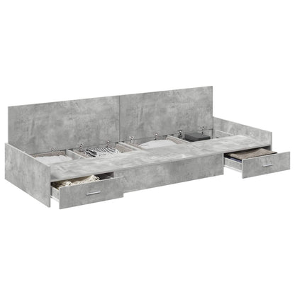 Struttura del letto con testiera Grigio cemento 75 x 190 cm