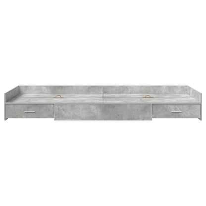 Struttura del letto con testiera Grigio cemento 75 x 190 cm