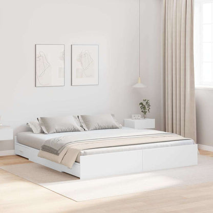 Struttura letto con contenitore Bianco 200 x 200 cm