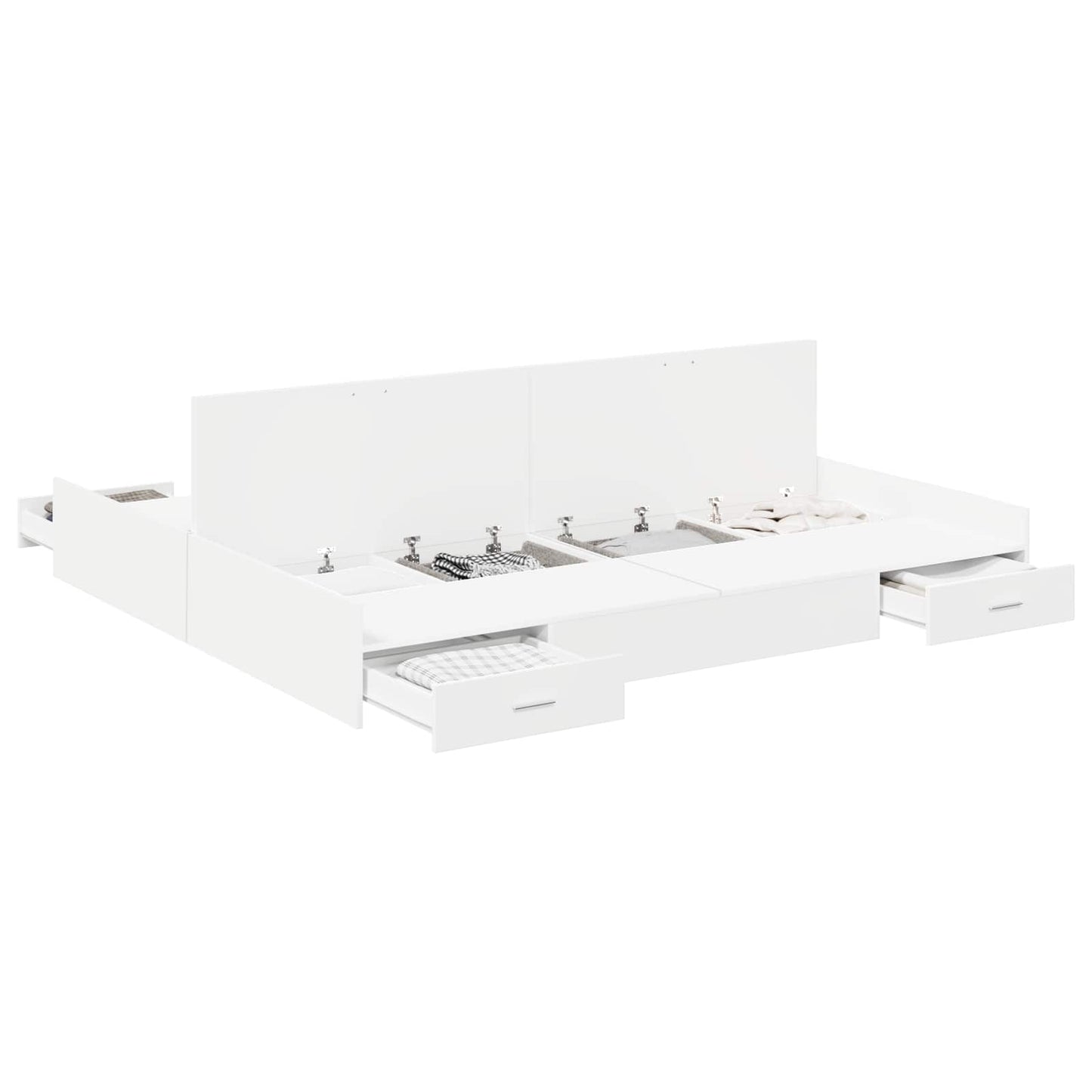 Struttura letto con contenitore Bianco 200 x 200 cm