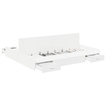 Struttura letto con contenitore Bianco 200 x 200 cm