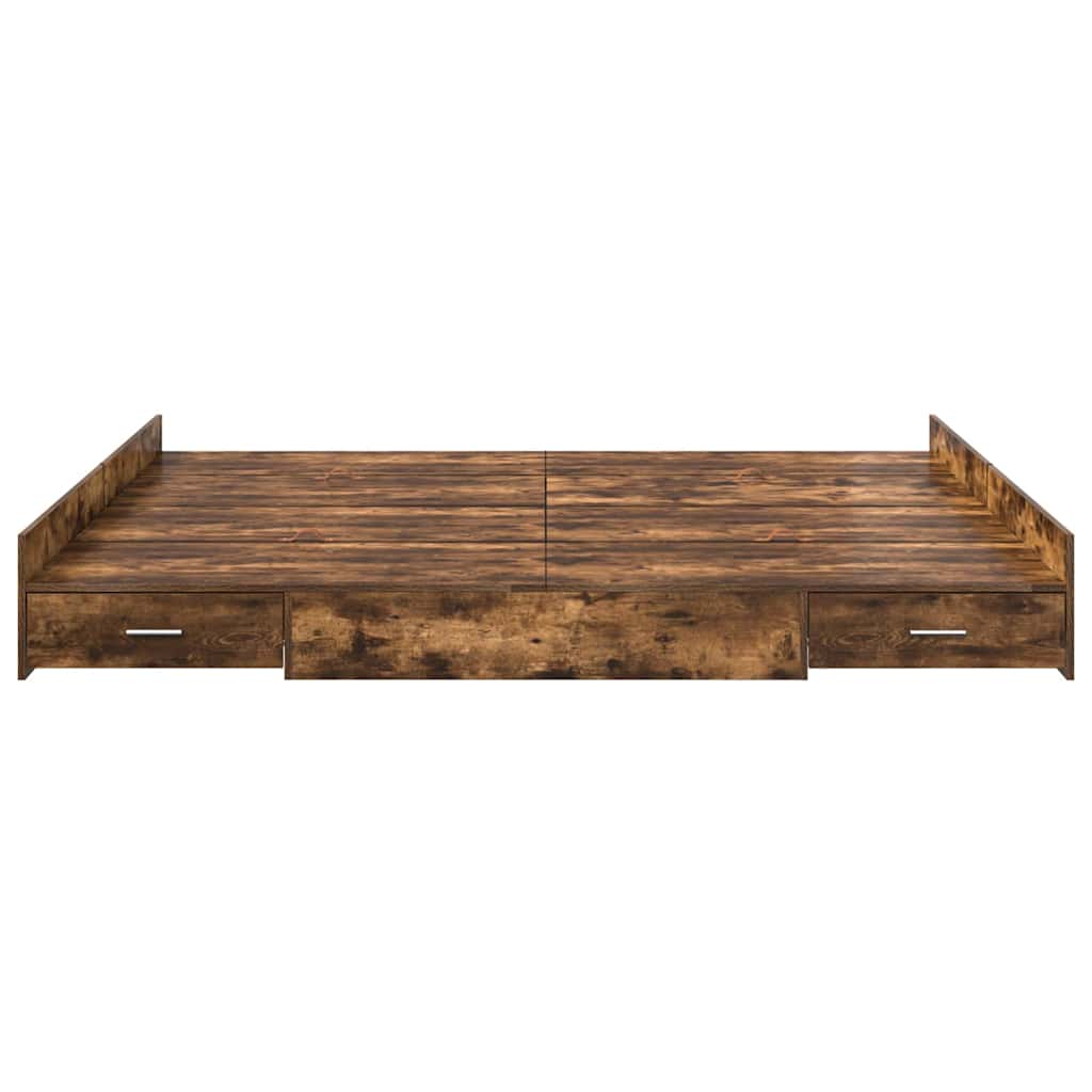 Struttura letto con contenitore Rovere fumÃ© 200 x 200 cm