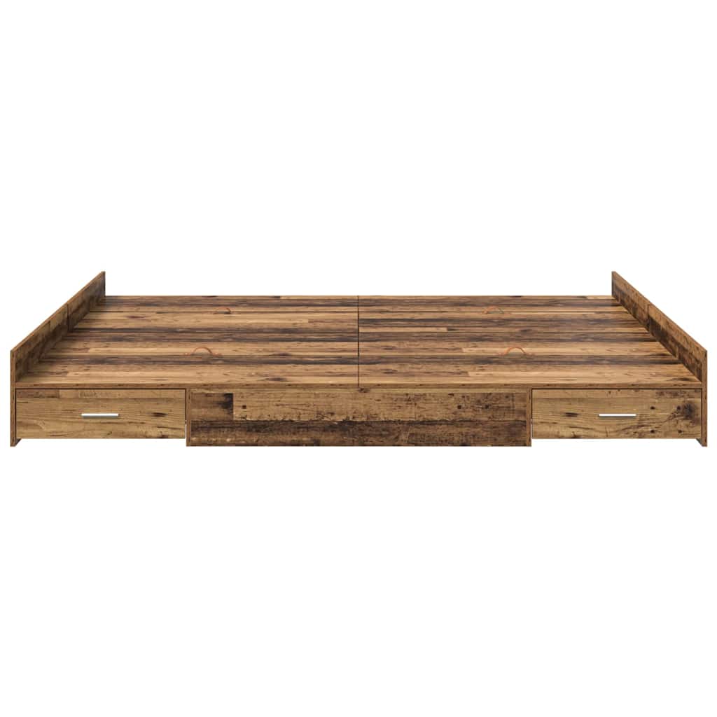 Struttura letto con contenitore Legno vecchio 200 x 200 cm