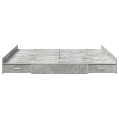 Struttura letto con contenitore Grigio cemento 180 x 200 cm