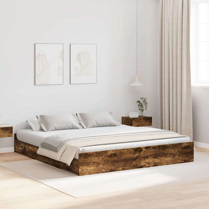 Struttura letto con contenitore Rovere fumé 180 x 200 cm