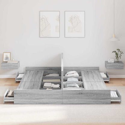 Struttura letto con contenitore Grigio Sonoma 180 x 200 cm