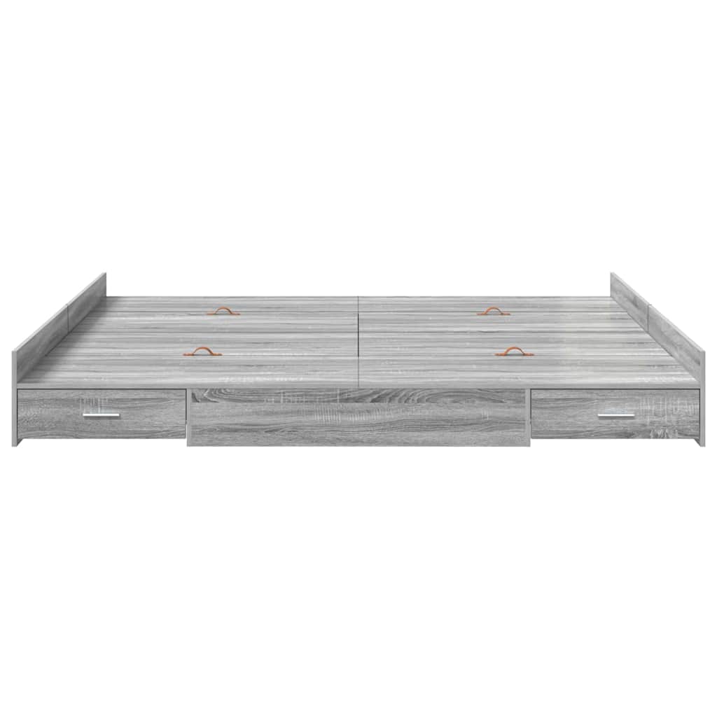Struttura letto con contenitore Grigio Sonoma 180 x 200 cm