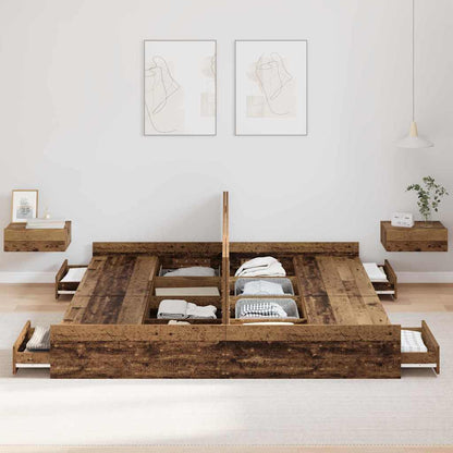 Struttura letto con contenitore Legno vecchio 180 x 200 cm