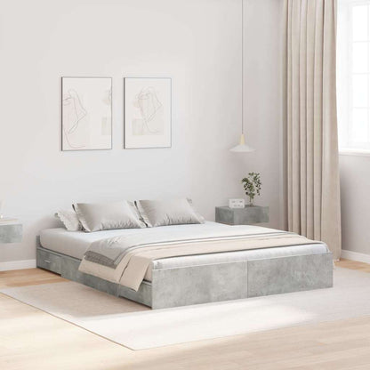 Struttura letto con contenitore Grigio cemento 160 x 200 cm