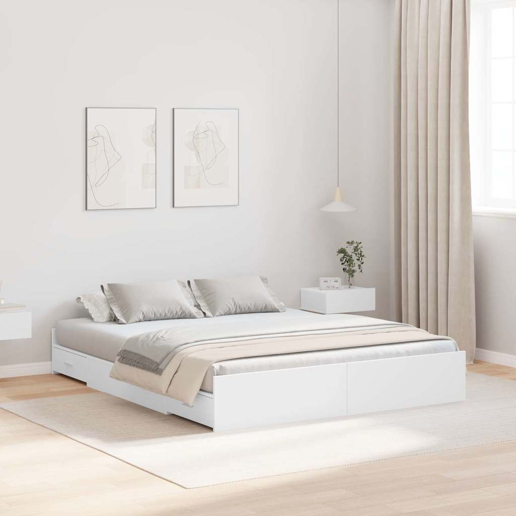Struttura letto con contenitore Bianco 140 x 200 cm
