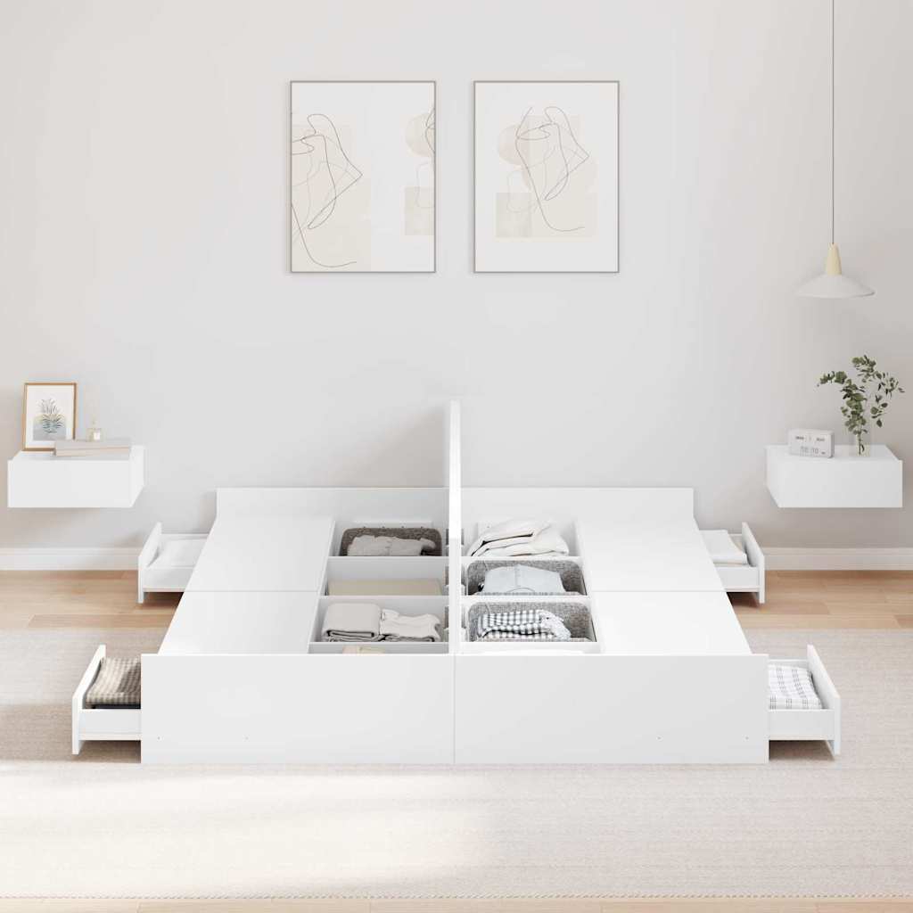 Struttura letto con contenitore Bianco 140 x 200 cm
