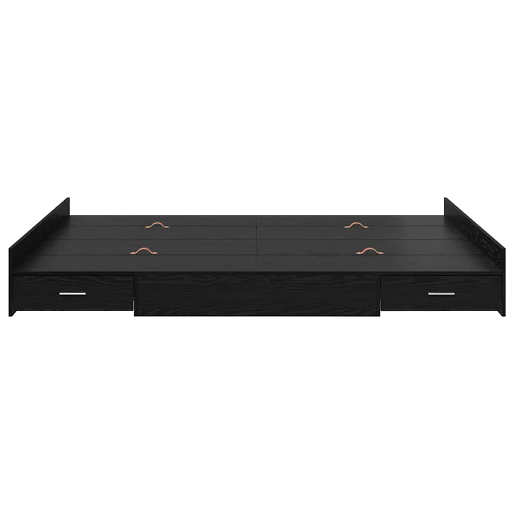 Struttura letto con contenitore Rovere Nero 140 x 200 cm