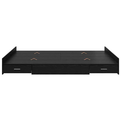 Struttura letto con contenitore Rovere Nero 140 x 200 cm