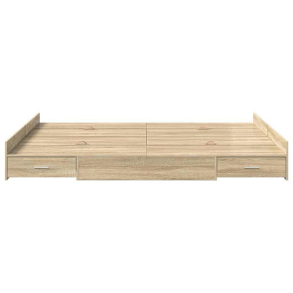 Struttura letto con contenitore Rovere Sonoma 140 x 200 cm