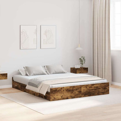 Struttura letto con contenitore Rovere fumÃ© 140 x 200 cm