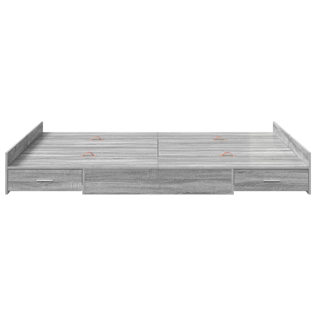 Struttura letto con contenitore Grigio Sonoma 140 x 200 cm