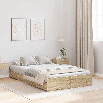 Struttura letto con contenitore Rovere Sonoma 120 x 200 cm