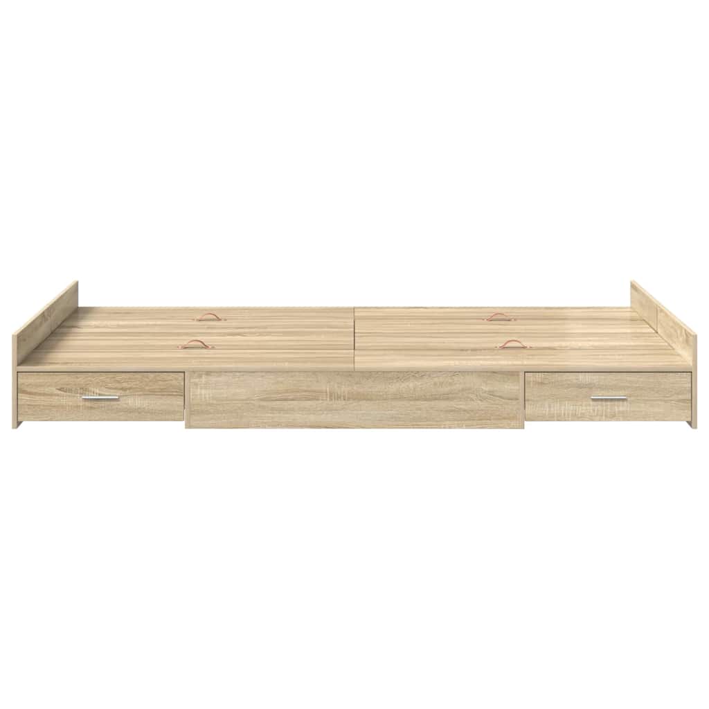 Struttura letto con contenitore Rovere Sonoma 120 x 200 cm