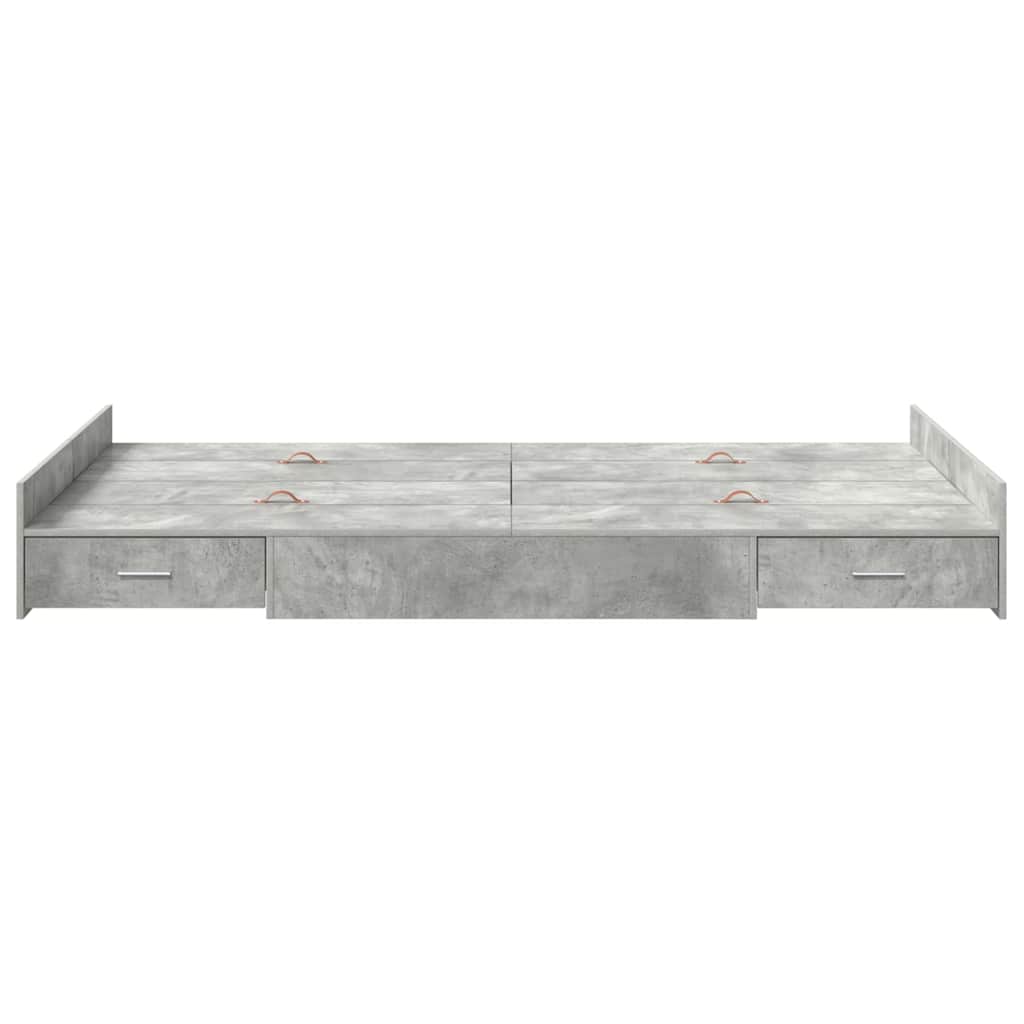 Struttura letto con contenitore Grigio cemento 120 x 200 cm