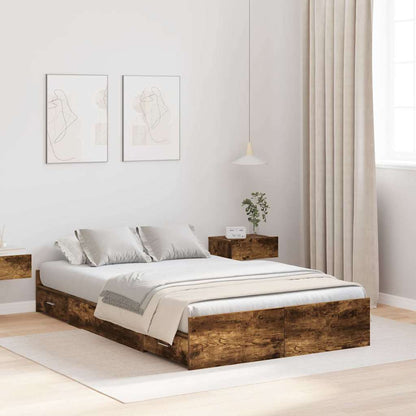 Struttura letto con contenitore Rovere fumÃ© 120 x 200 cm