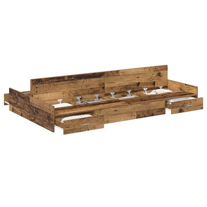 Struttura letto con contenitore Legno vecchio 120 x 200 cm