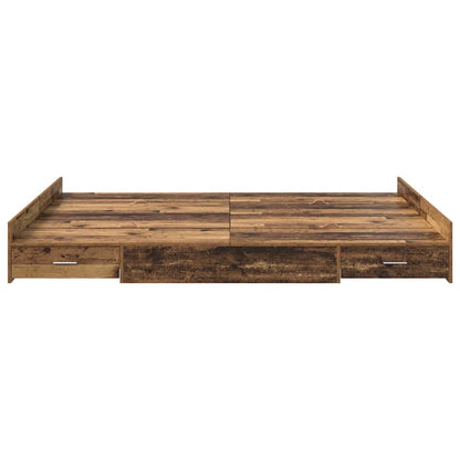 Struttura letto con contenitore Legno vecchio 140 x 190 cm