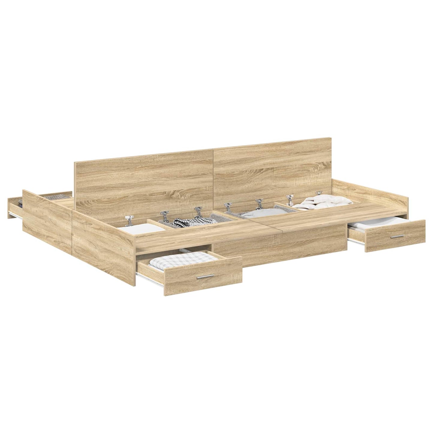 Struttura letto con contenitore Rovere Sonoma 135 x 190 cm
