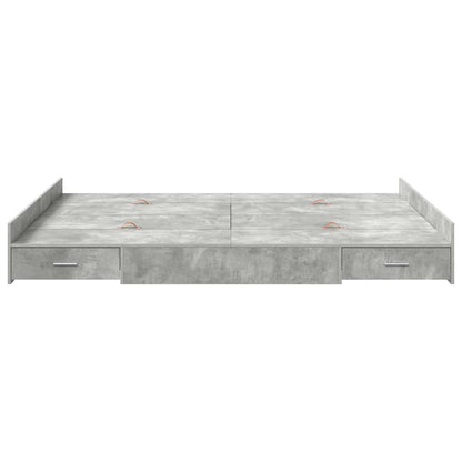 Struttura letto con contenitore Grigio cemento 135 x 190 cm