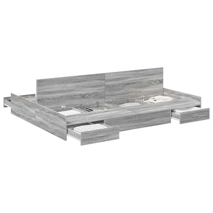 Struttura letto con contenitore Grigio Sonoma 135 x 190 cm