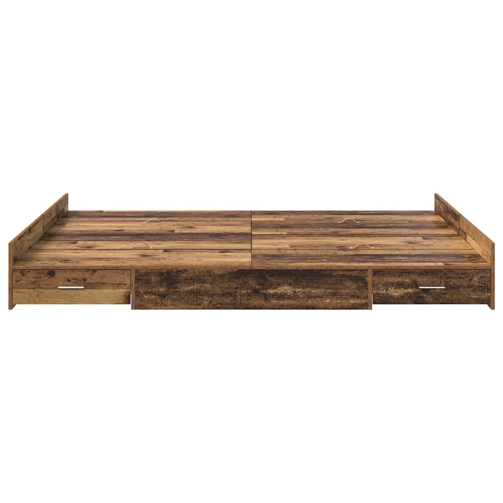 Struttura letto con contenitore Legno vecchio 135 x 190 cm