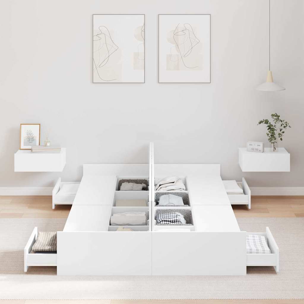 Struttura letto con contenitore Bianco 120 x 190 cm