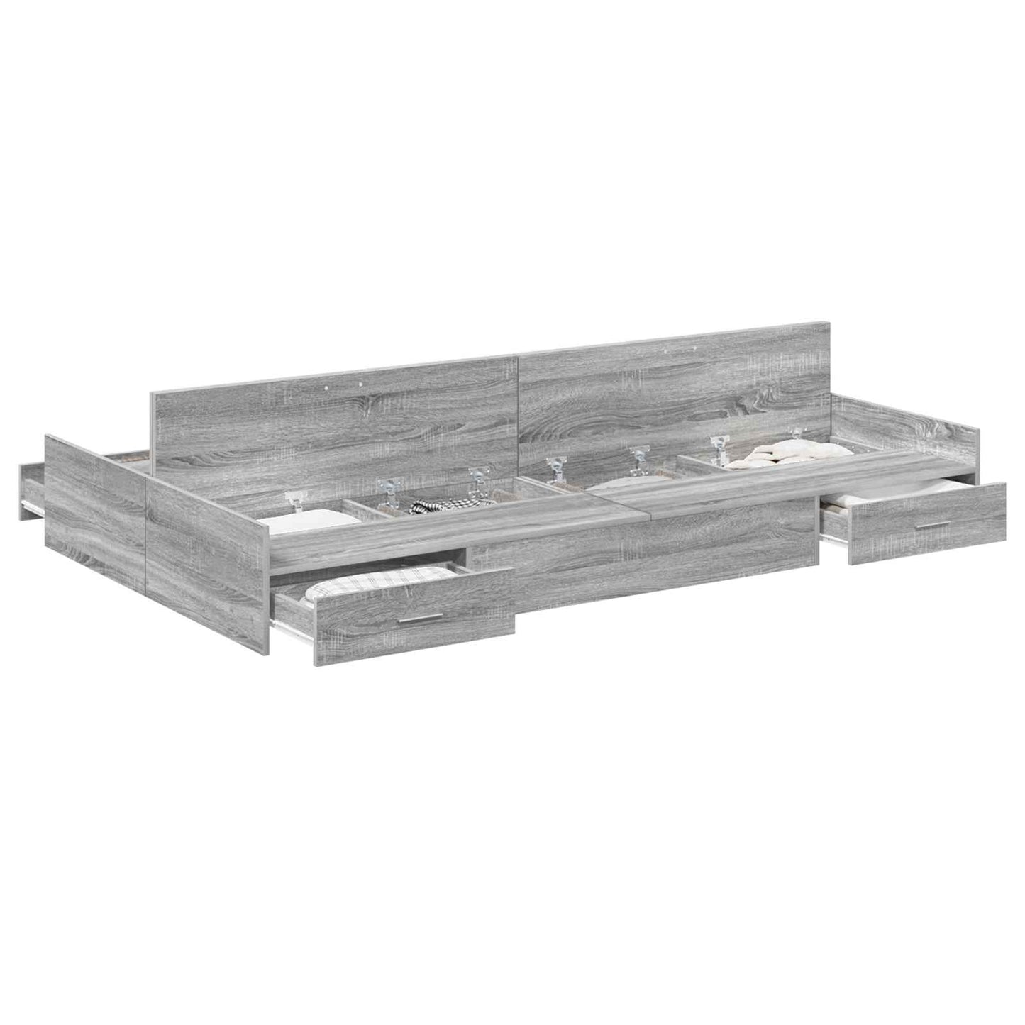 Struttura letto con contenitore Grigio Sonoma 120 x 190 cm