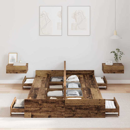 Struttura letto con contenitore Legno vecchio 120 x 190 cm