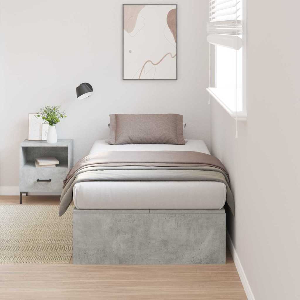 Struttura letto con contenitore Grigio cemento 80 x 200 cm