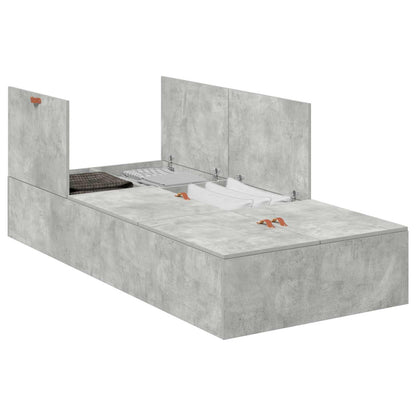 Struttura letto con contenitore Grigio cemento 80 x 200 cm