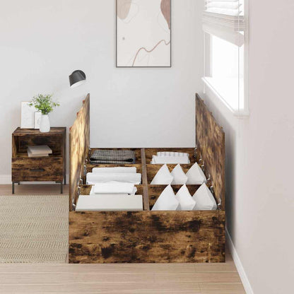 Struttura letto con contenitore Rovere fumÃ© 80 x 200 cm