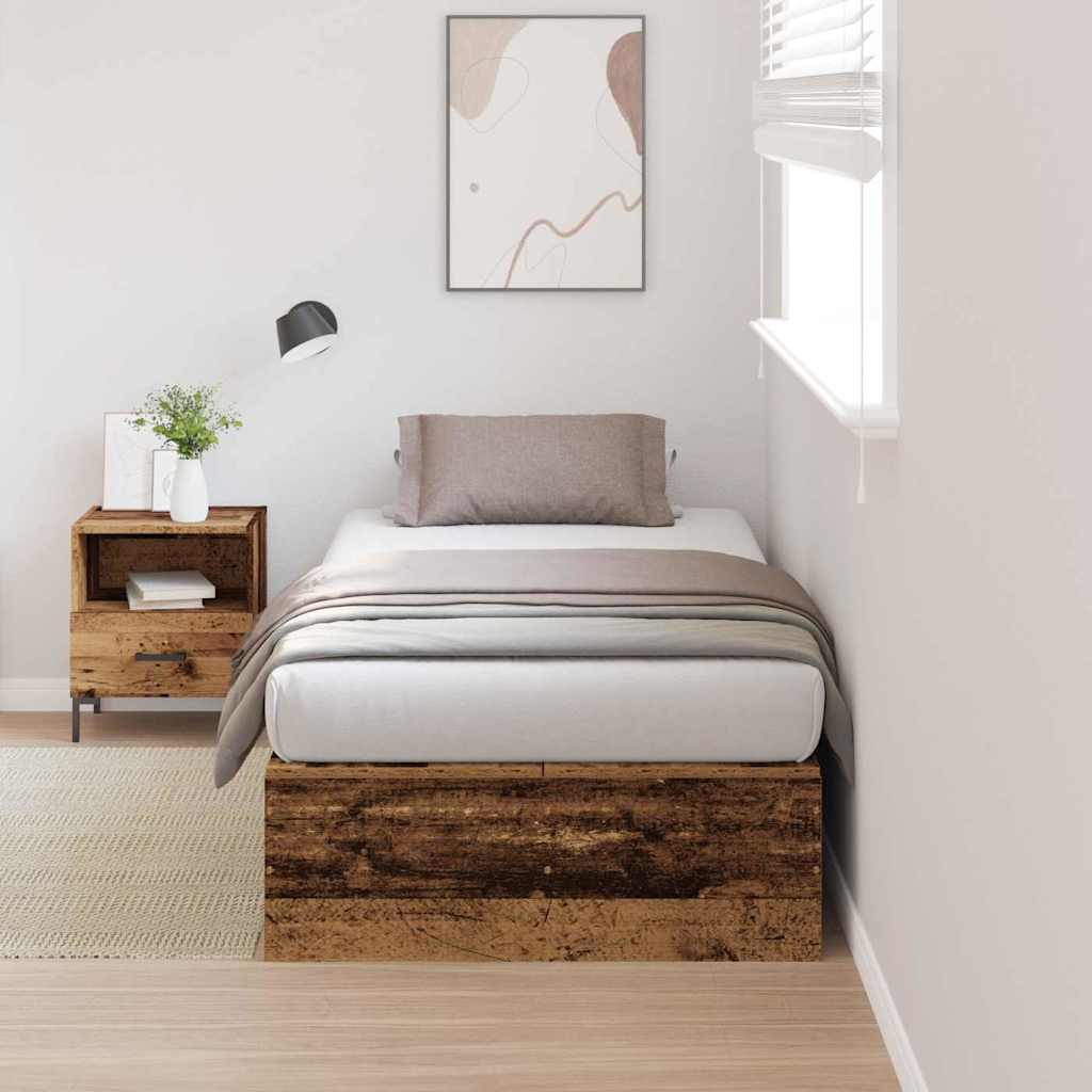 Struttura letto con contenitore Legno vecchio 80 x 200 cm
