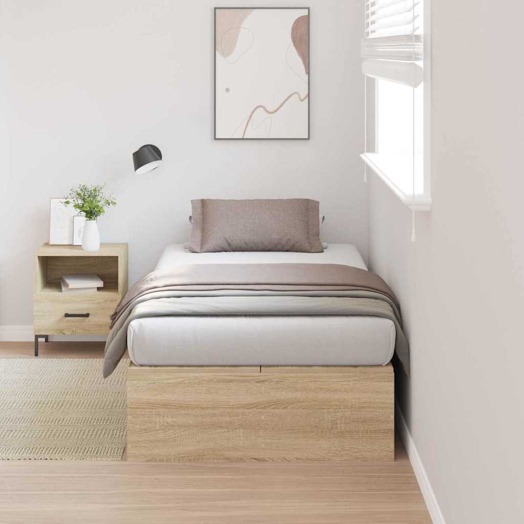Struttura letto con contenitore Rovere Sonoma 90 x 200 cm