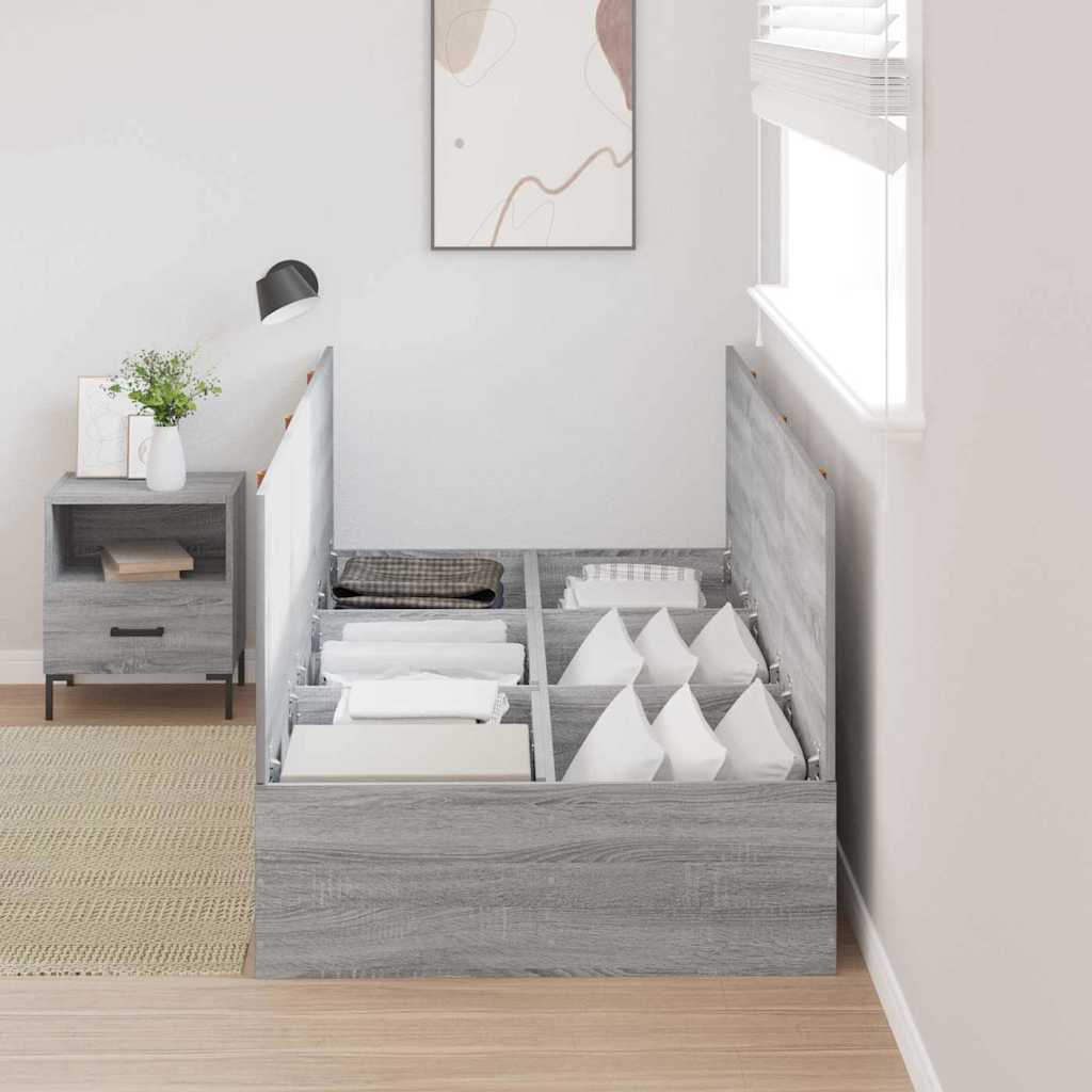 Struttura letto con contenitore Grigio Sonoma 90 x 200 cm