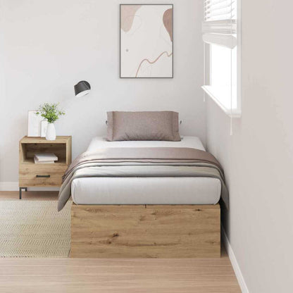 Struttura letto con contenitore Rovere artigianale 90 x 200 cm