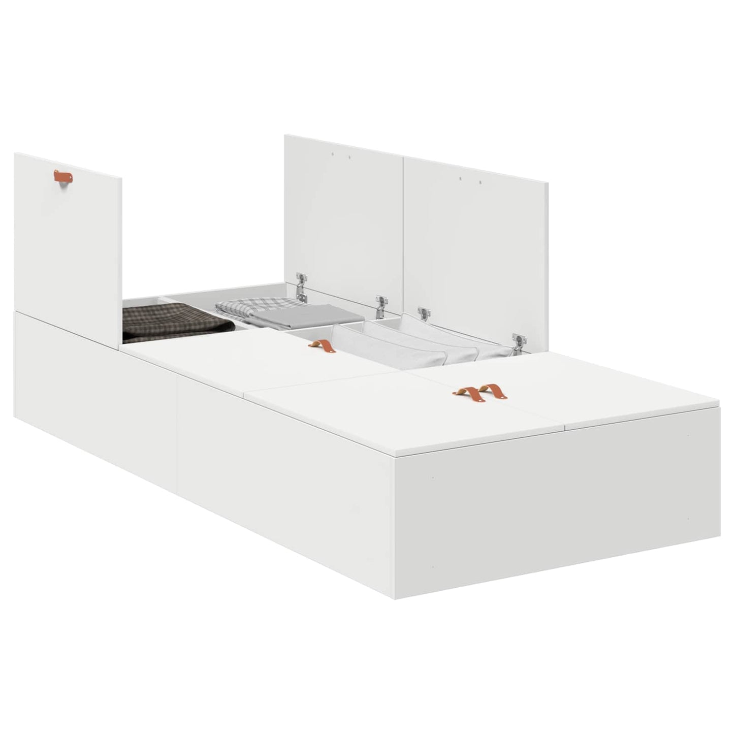Struttura letto con contenitore Bianco 100 x 200 cm