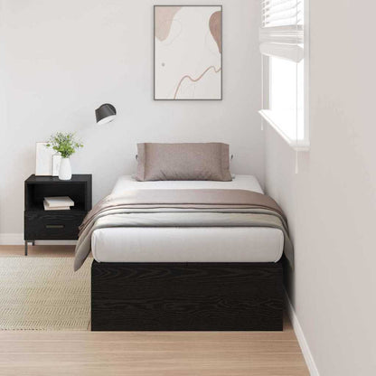 Struttura letto con contenitore Rovere Nero 100 x 200 cm