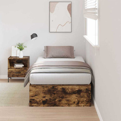 Struttura letto con contenitore Rovere fumÃ© 100 x 200 cm