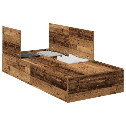 Struttura letto con contenitore Legno vecchio 100 x 200 cm