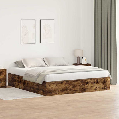 Struttura letto con contenitore Rovere fumÃ© 200 x 200 cm
